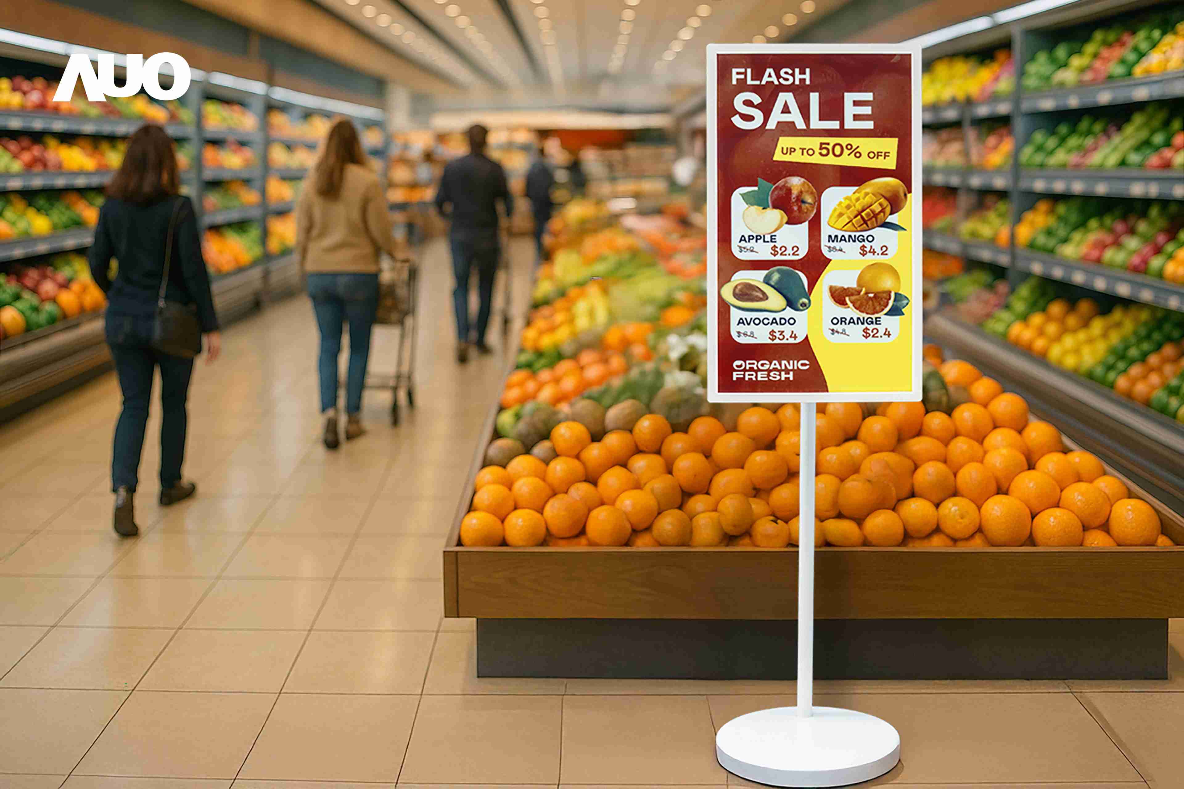 达擎首亮相低功耗、、全彩的〝aecoPost电子纸解决方案〞，，，仅在更新画面时需要微量的电力驱动，，，无需布建电线的便捷设计，，，，使其可灵活应用、、、随意置放，，并可透过云端或行动装置app，，轻松管理及排程广告内容，，，晋升店头营销利器。。。。